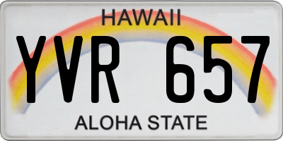 HI license plate YVR657