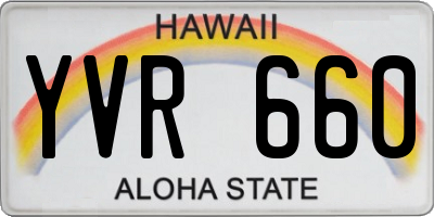 HI license plate YVR660
