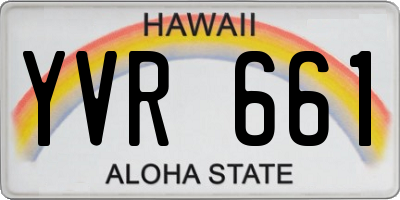HI license plate YVR661