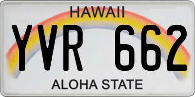 HI license plate YVR662