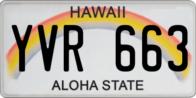 HI license plate YVR663