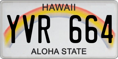 HI license plate YVR664