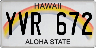 HI license plate YVR672