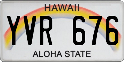 HI license plate YVR676