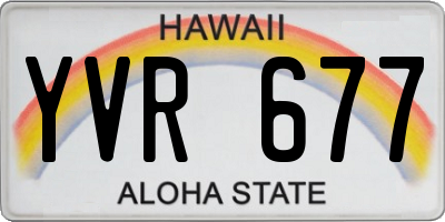 HI license plate YVR677