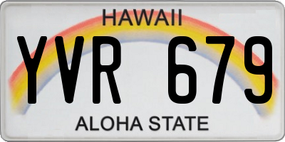 HI license plate YVR679