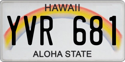 HI license plate YVR681