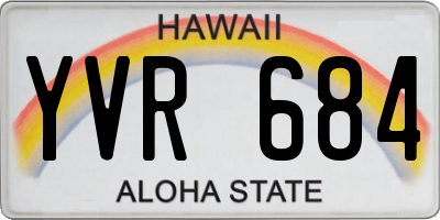 HI license plate YVR684