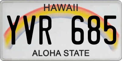 HI license plate YVR685