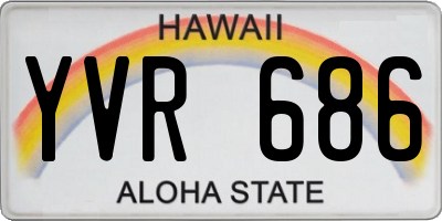 HI license plate YVR686