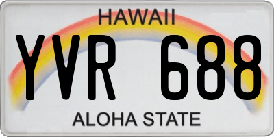 HI license plate YVR688