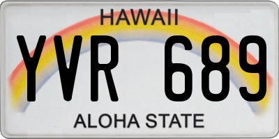 HI license plate YVR689
