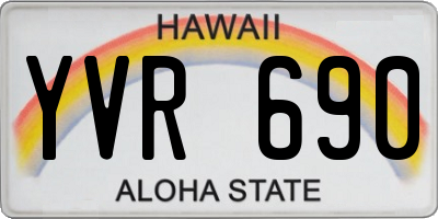 HI license plate YVR690