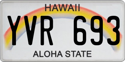 HI license plate YVR693