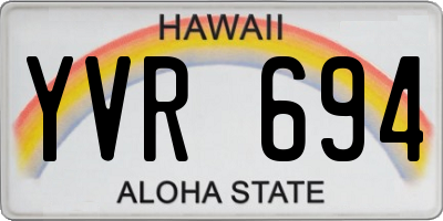 HI license plate YVR694
