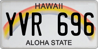 HI license plate YVR696