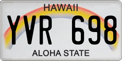 HI license plate YVR698