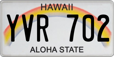 HI license plate YVR702