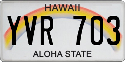 HI license plate YVR703