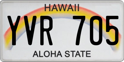 HI license plate YVR705