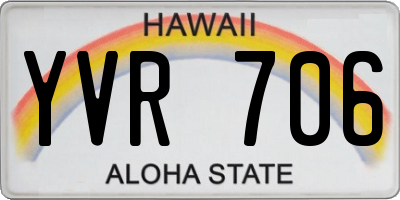HI license plate YVR706