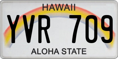 HI license plate YVR709