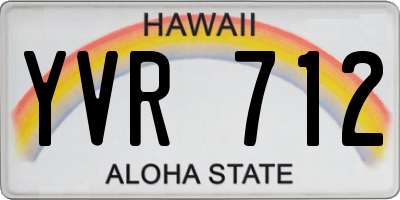 HI license plate YVR712