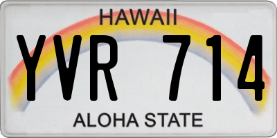 HI license plate YVR714