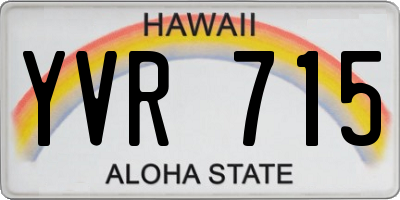 HI license plate YVR715