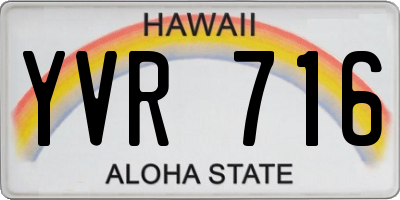 HI license plate YVR716