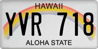 HI license plate YVR718