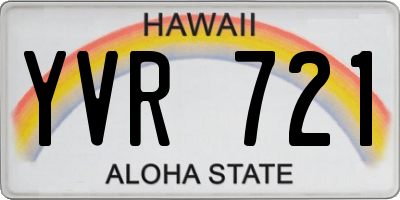 HI license plate YVR721