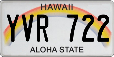 HI license plate YVR722