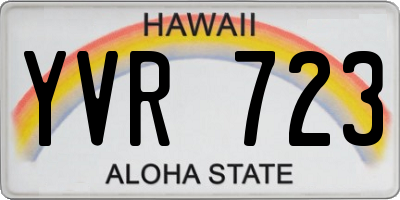 HI license plate YVR723