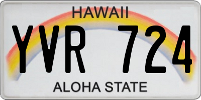 HI license plate YVR724