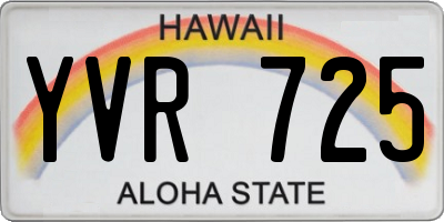 HI license plate YVR725