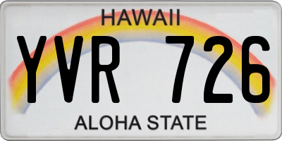 HI license plate YVR726