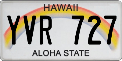 HI license plate YVR727