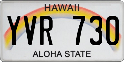HI license plate YVR730