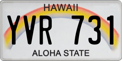 HI license plate YVR731