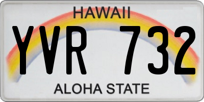 HI license plate YVR732