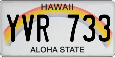 HI license plate YVR733