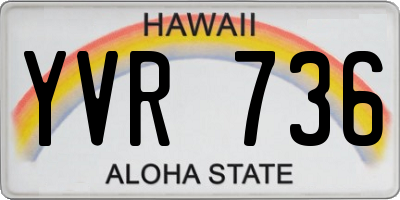 HI license plate YVR736