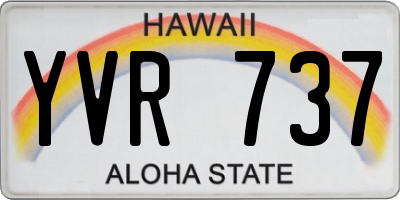 HI license plate YVR737