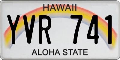 HI license plate YVR741
