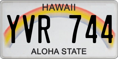 HI license plate YVR744