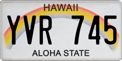 HI license plate YVR745