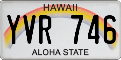 HI license plate YVR746