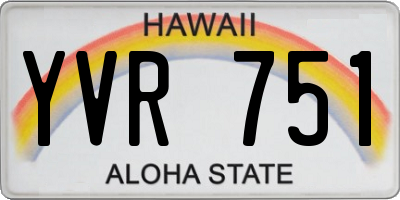 HI license plate YVR751