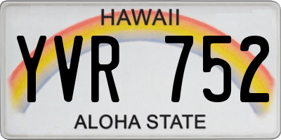 HI license plate YVR752